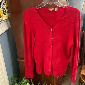 Red ribbed sweater. Size M